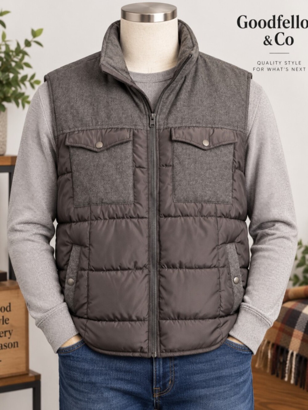 🧥 Goodfellow & Co Men’s Quilted Puffer Vest – Size 2XL